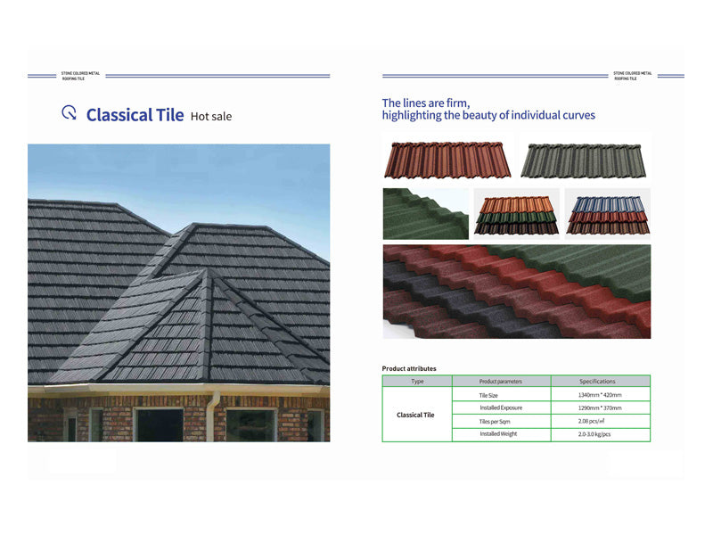 Stone coating roof tiles Classic tile