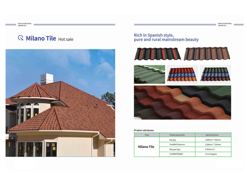 Stone coating roof tiles Milano tile