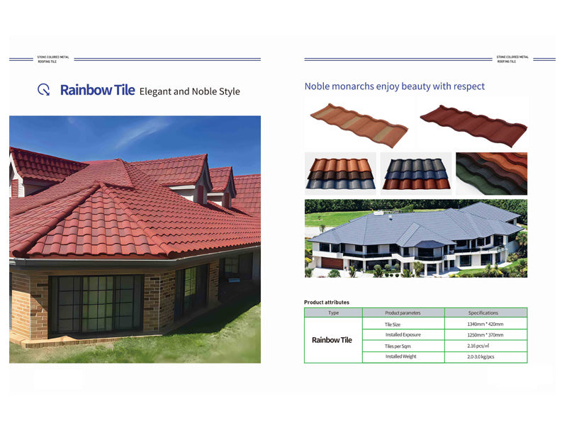 Stone coating roof tiles Rainbow tile